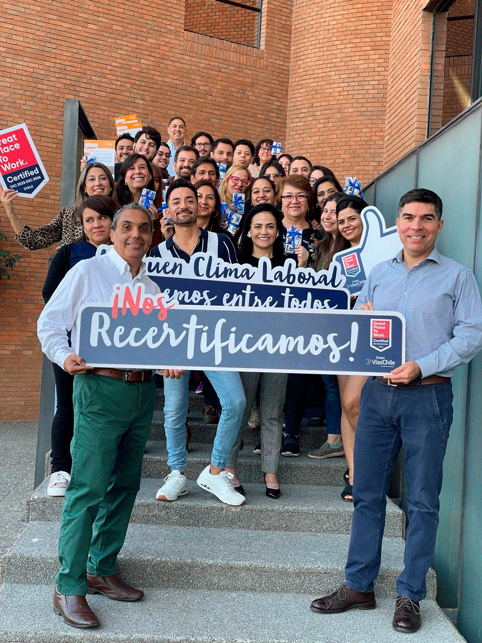 VíasChile recibe certificación Great Place to Work por segundo año consecutivo