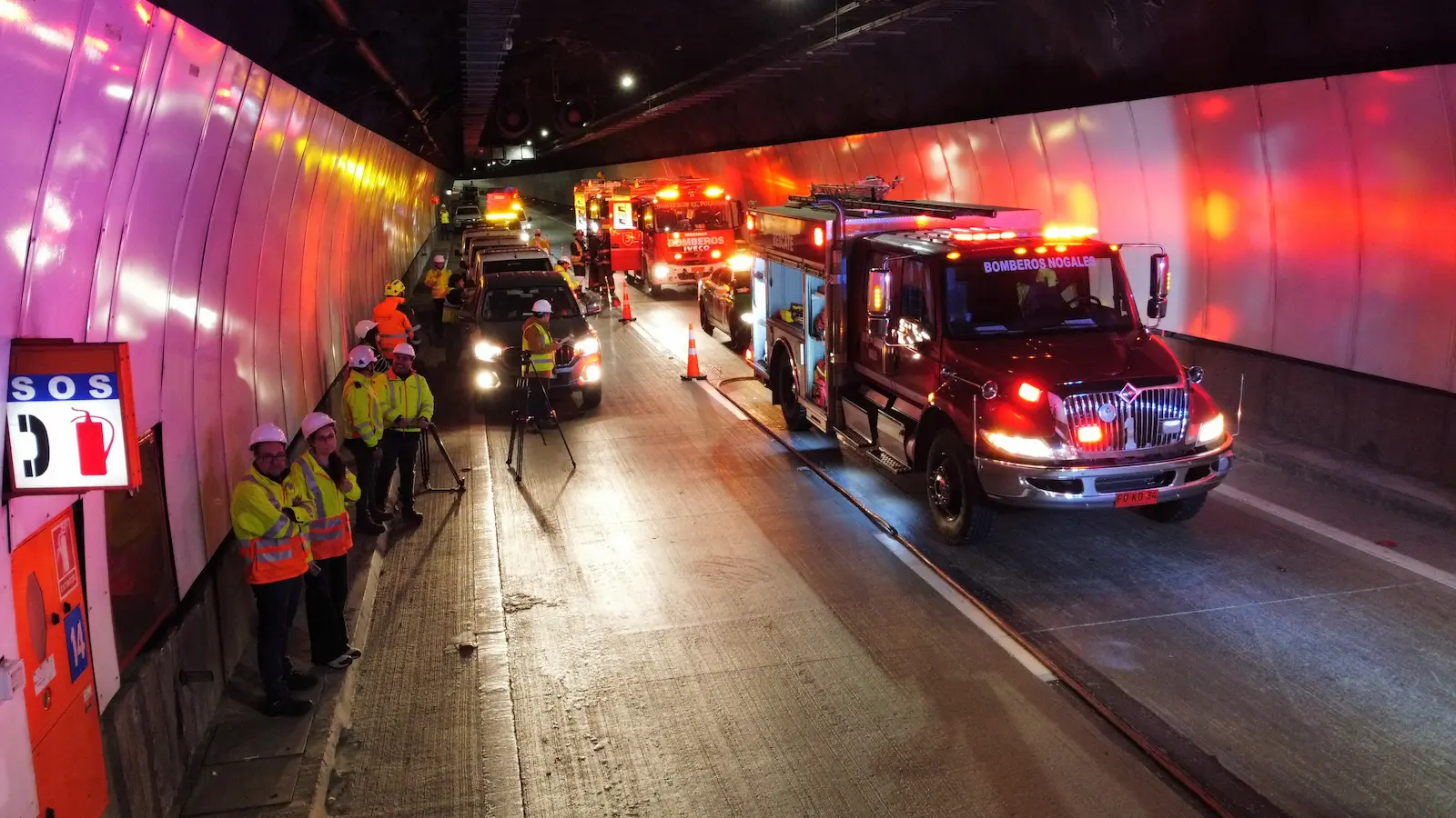 VÍASCHILE REALIZÓ SIMULACRO DE EMERGENCIA EN EL TÚNEL EL MELÓN PARA REFORZAR PROTOCOLOS DE SEGURIDAD Y ASISTENCIA VIAL